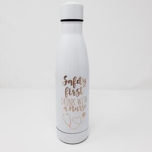 NWT Nurse White and Rose Gold Water Bottle